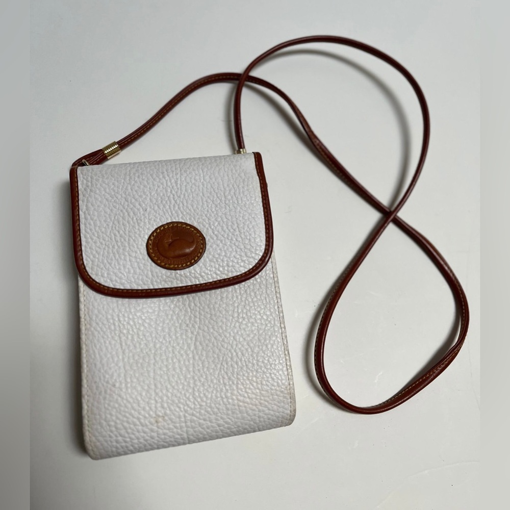 Dooney & Bourke White and Brown Crossbody Bag